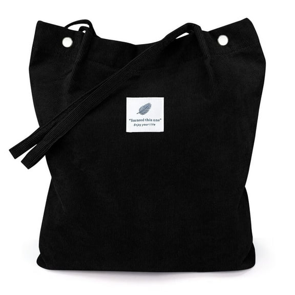 Tote Bags for Women,Large Capacity Corduroy Bag Reusable Grocery Shoulder Bag with Inner Pockets