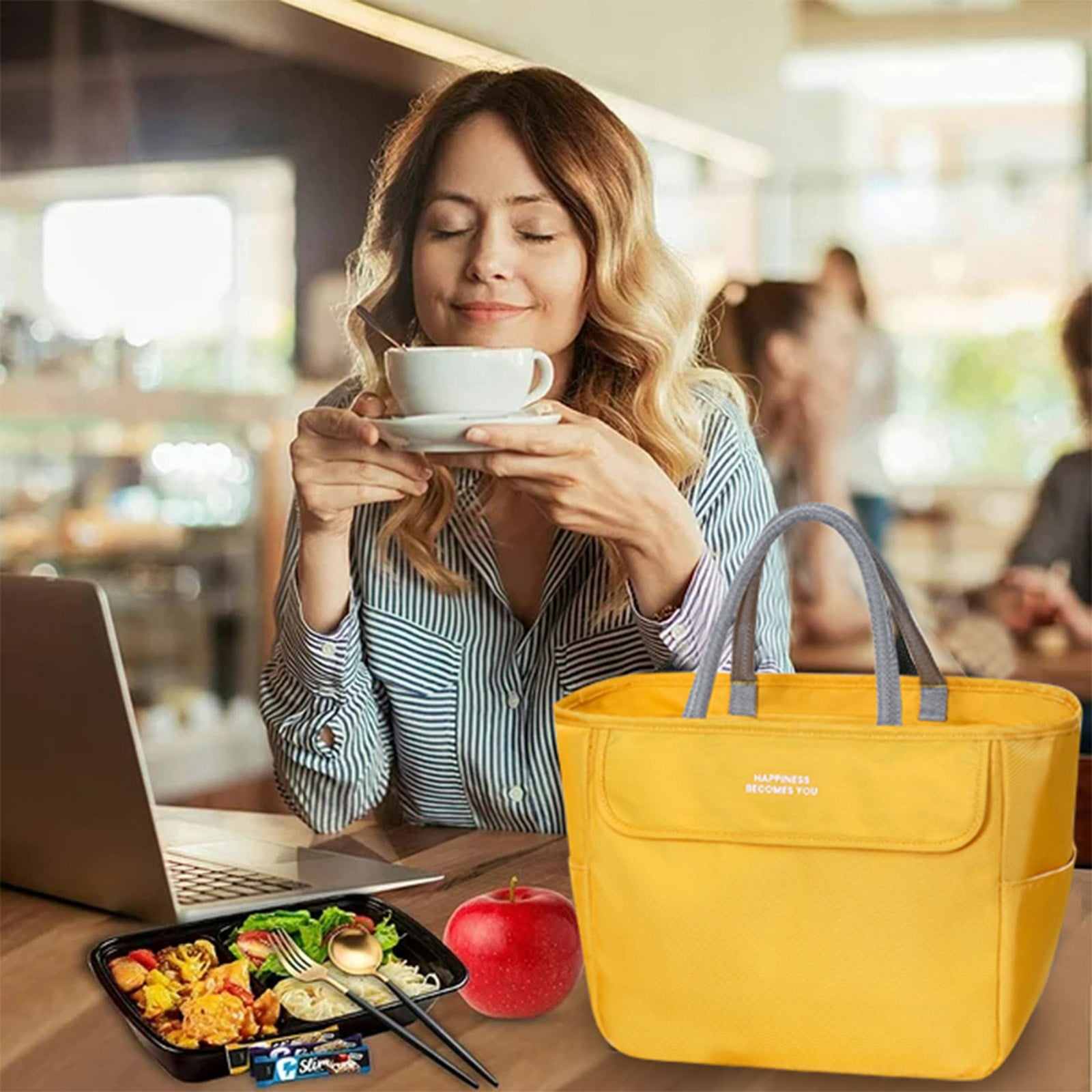 Tote Lunch Box Bag For Women 11.02x9.45x6.10 Reusable Insulated Lunch