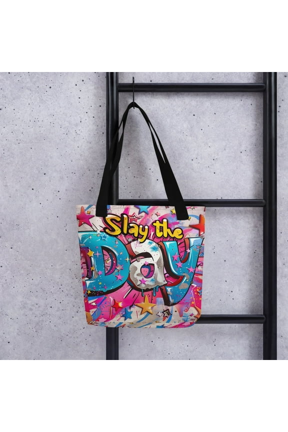 🧢 Urban-inspired graffiti design - Tote bag (Black)