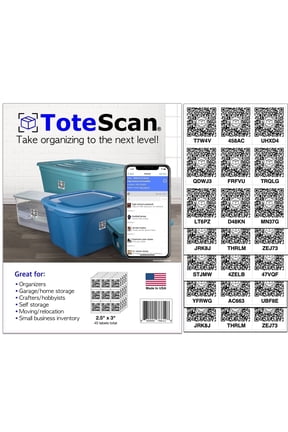 Intelligent QR Labels for Organization/Moving/Storage (45 Unique Labels, 2.5"x3")