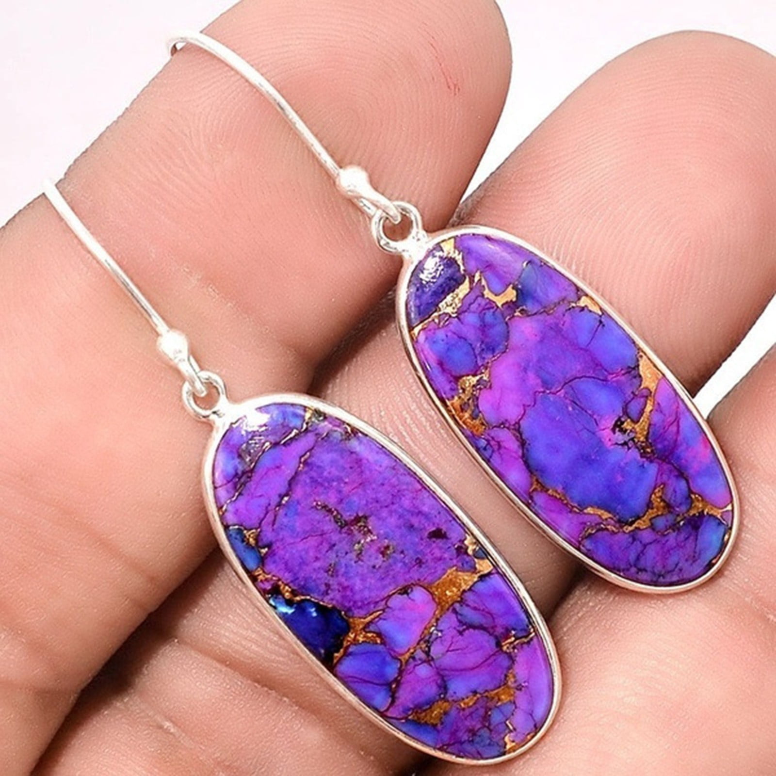 Toteaglile Women's Purple Drop Earrings Synthetic Earrings