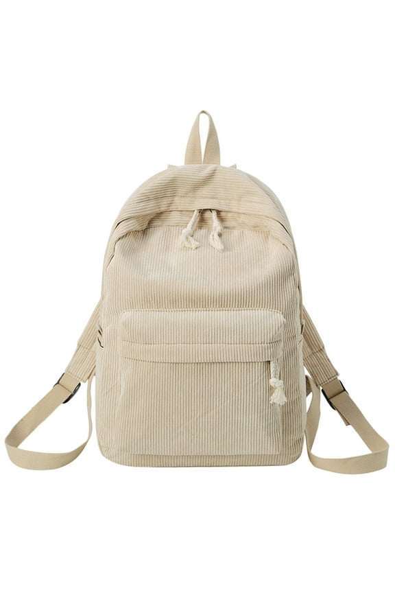 Women's Student Shoulder Corduroy Fashion Casual Backpack Bag Shoulder Bag