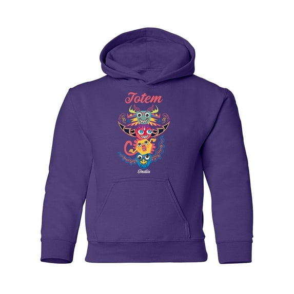 Totem And Faces Hoodie Juniors -Image by Shutterstock, x-Large