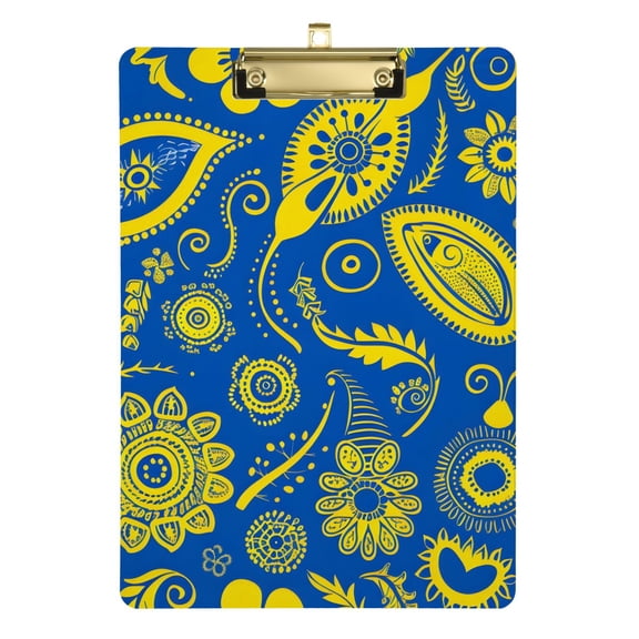 Totem Flowers Acrylic Clipboards 12 x 9 Inch A4 Size with Low Profile Clip Hanging Clipboard for Classroom School Office
