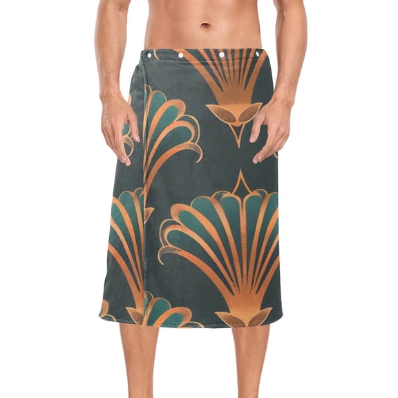 Totem Full Bath Towel Wrap for Man Adjustable Shower Wrap Button Closure Body Towel for Sauna Gym