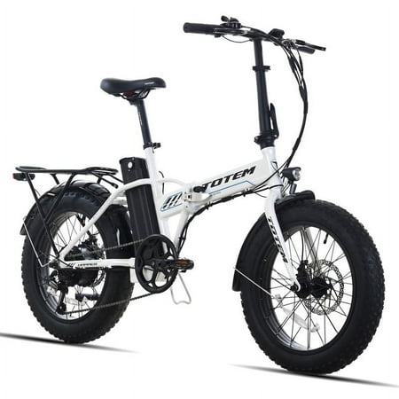 Totem Hammer Electric Bike for Adults, 20” x 4” Fat Tire Folding Ebike, 500W Powerful Motor Electric Folding Bike, 48V 10.4Ah Removable Battery, Shimano 7-SPEED Gears, Black