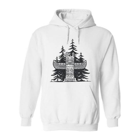Totem In The Woods Hoodie Men -Image by Shutterstock, Male Medium