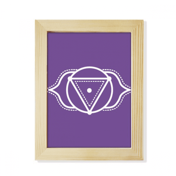 Totem Pattern Flower Triangle Desktop Adorn Photo Frame Display Art Painting Wooden