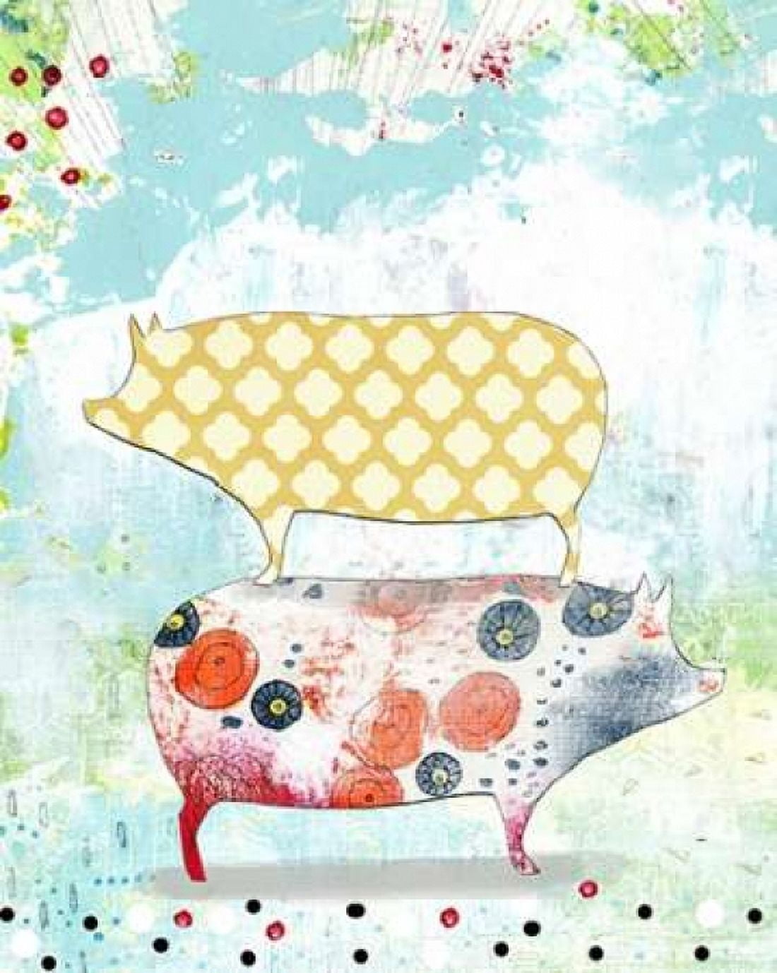 Totem Pigs Canvas Art - Sarah Ogren (22 x 28)