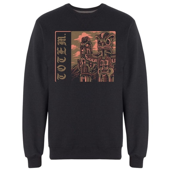 Totem Pole Graphic Sweatshirt Men -Image by Shutterstock, Male Medium