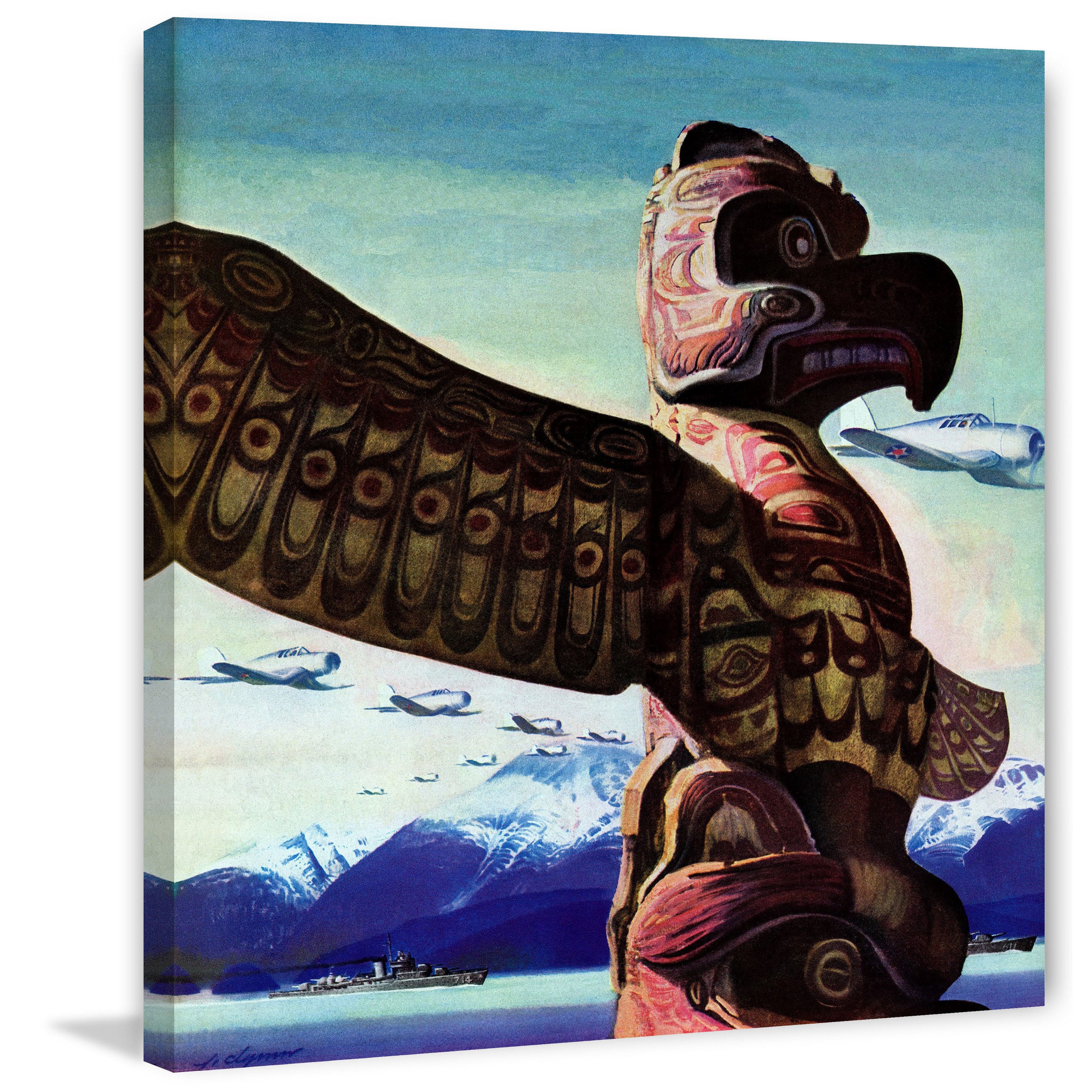"Totem Pole" Painting Print on Wrapped Canvas