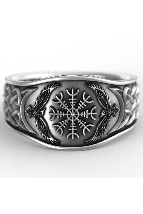 Totem Ring for Men Titanium Steel Vintage Mythology Style