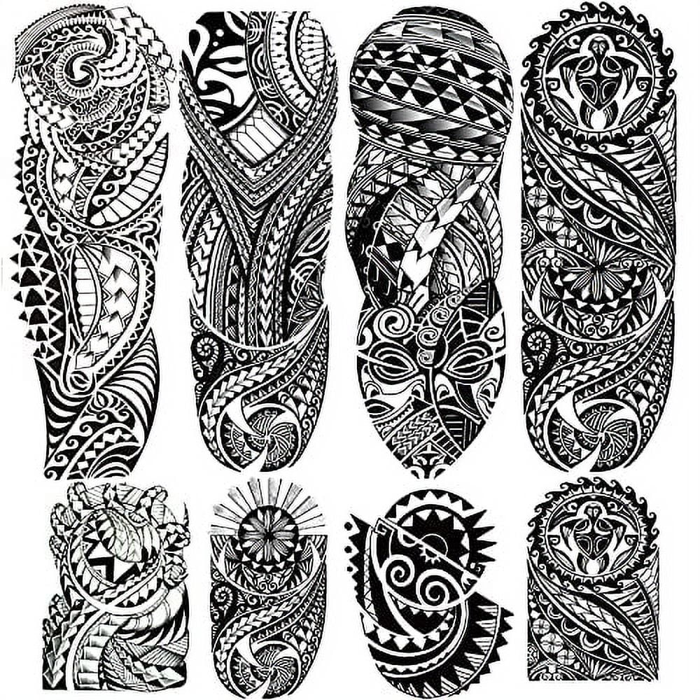 Maori Tribal Half Sleeve Tattoos