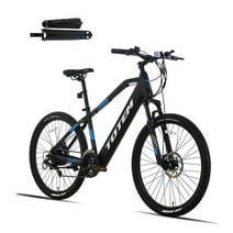 Totem Volcano Electric Bike for Adults 27.5, 500W Powerful Motor, 48V 11.6Ah Removable Integrated Lithium Battery, Shimano 21-Speed, Mechanical Locking Suspension Fork, Blue
