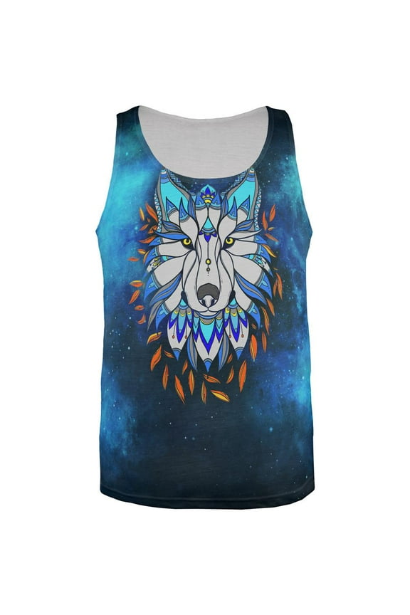 Totem Wolf is my Spirit Animal All Over Mens Tank Top Multi 2XL