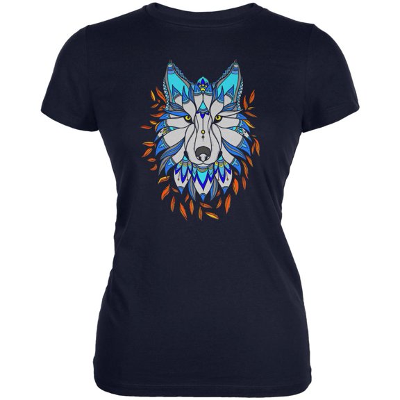 Totem Wolf is my Spirit Animal Juniors Soft T Shirt Navy 2XL