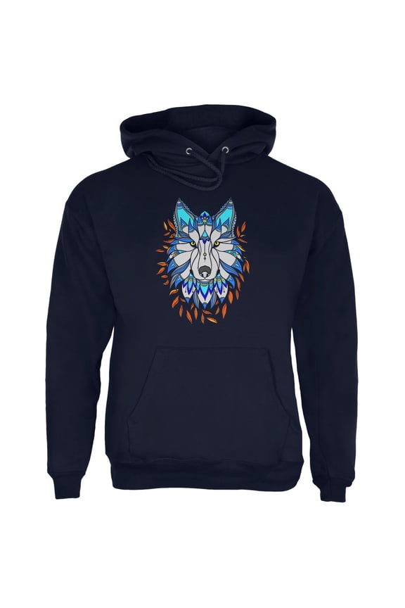 Totem Wolf is my Spirit Animal Mens Hoodie Navy 2XL