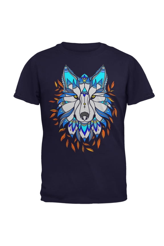 Totem Wolf is my Spirit Animal Mens T Shirt Navy 3X-LG
