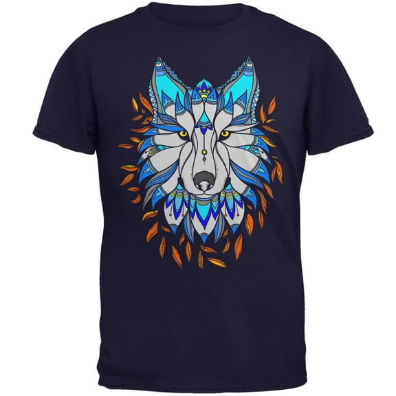 Totem Wolf is my Spirit Animal Mens T Shirt Navy 4X-LG