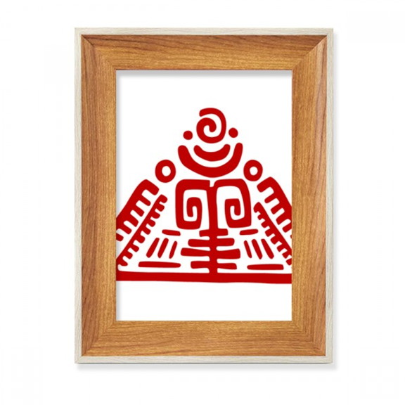 Totems Mexican Pyrad Ancient Civilization Desktop Wooden Photo Frame Display Picture Art Painting Multiple Sets