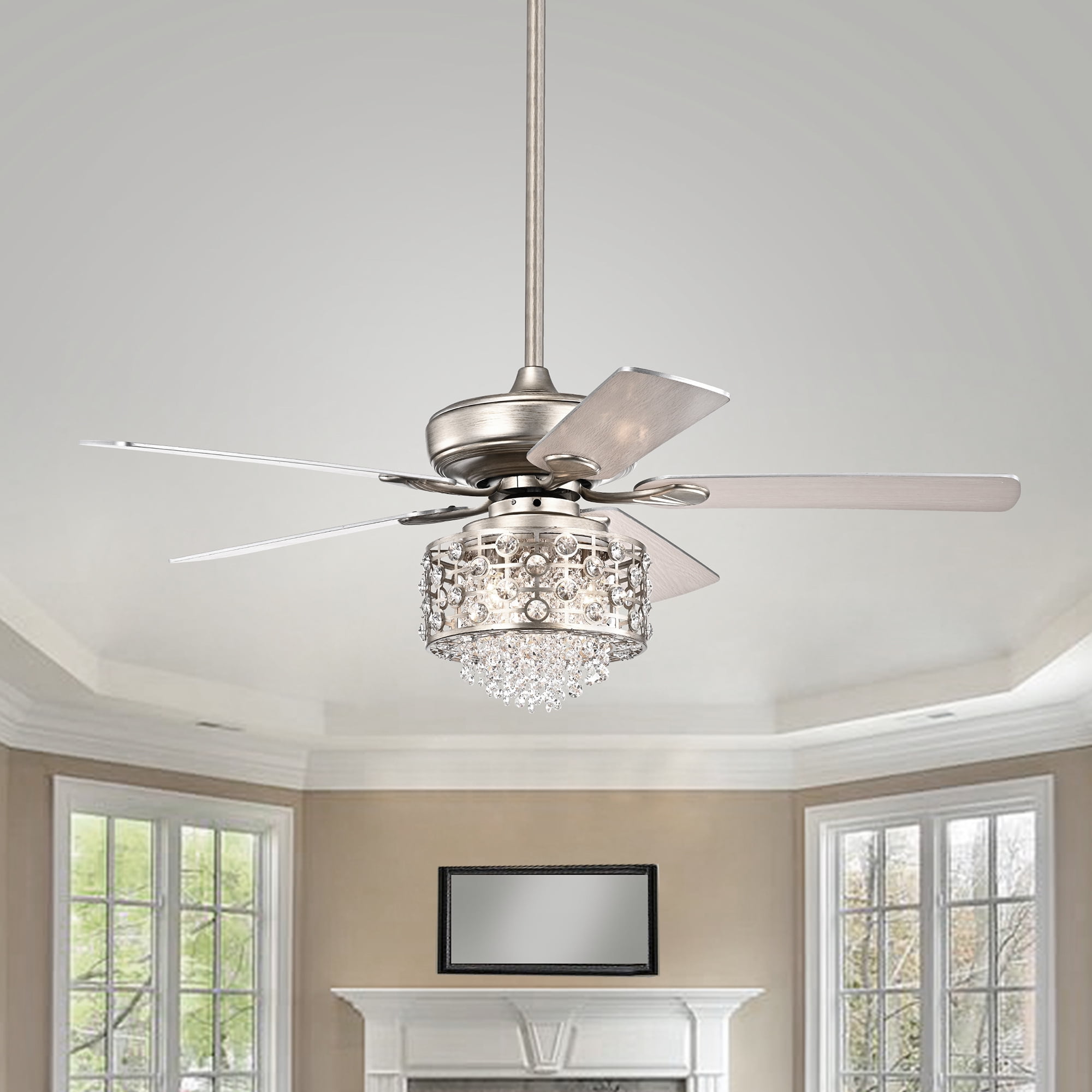 BY FAR ルイス ヒル サンタル 20FWLUSSVX SILVER Toten 3 Light Aged Silver Fandelier Ceiling Fan - Walmart.com