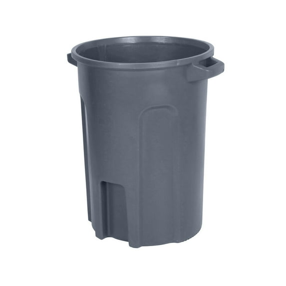 Toter 32 Gallon Round Trash Can With Lift Handle Dark Gray Granite