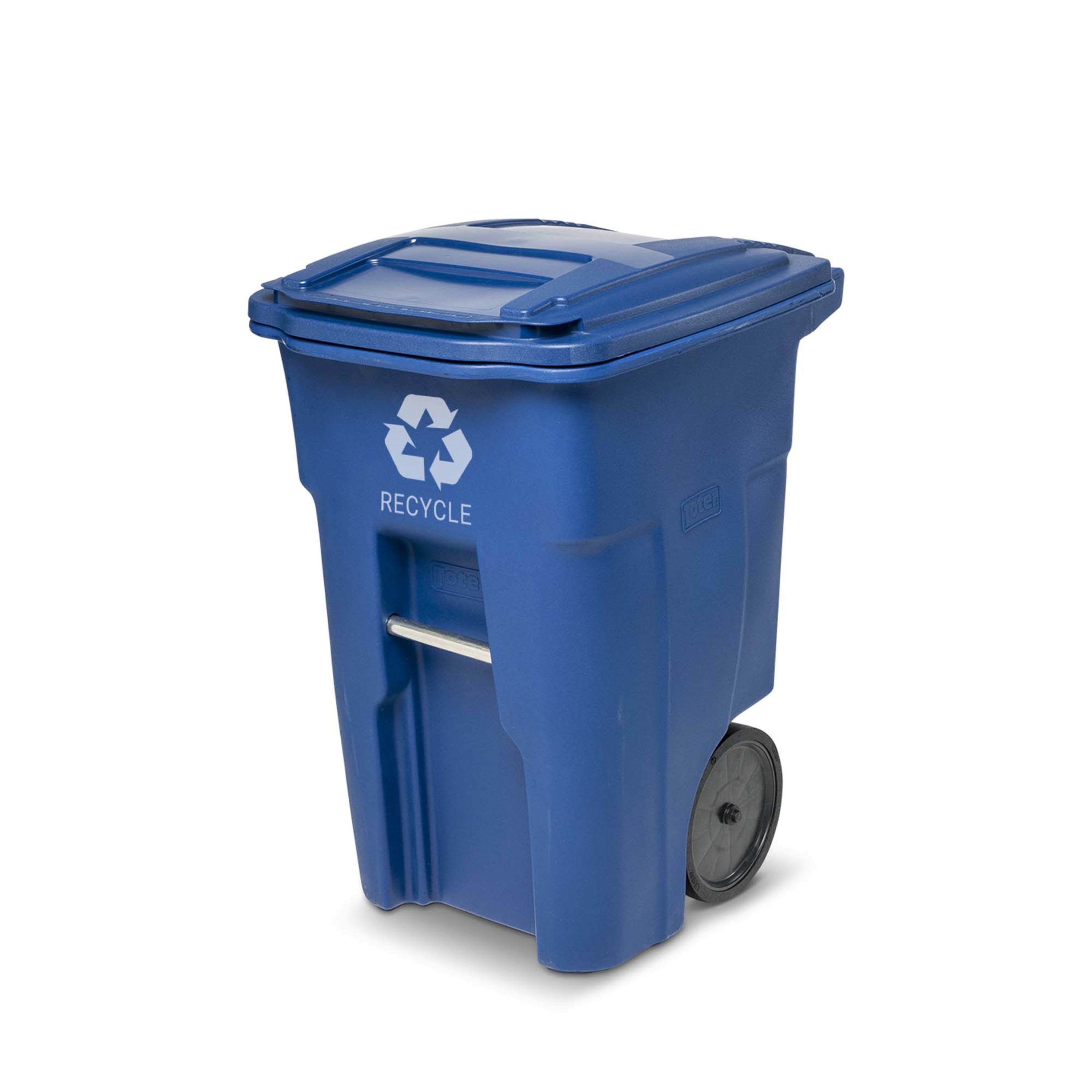 Toter 48 Gallon Large Outdoor Garbage Bin, Durable Blue Trash Can 
