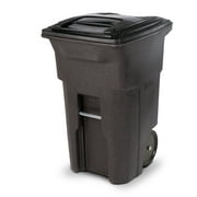 Toter 64 Gal. Trash Can Brownstone with Quiet Wheels and Lid