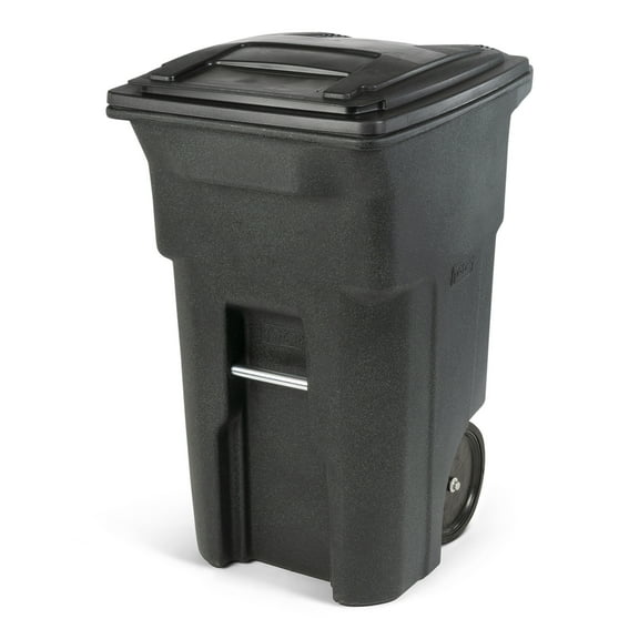 Toter 64 Gal. Trash Can Greenstone with Quiet Wheels and Lid