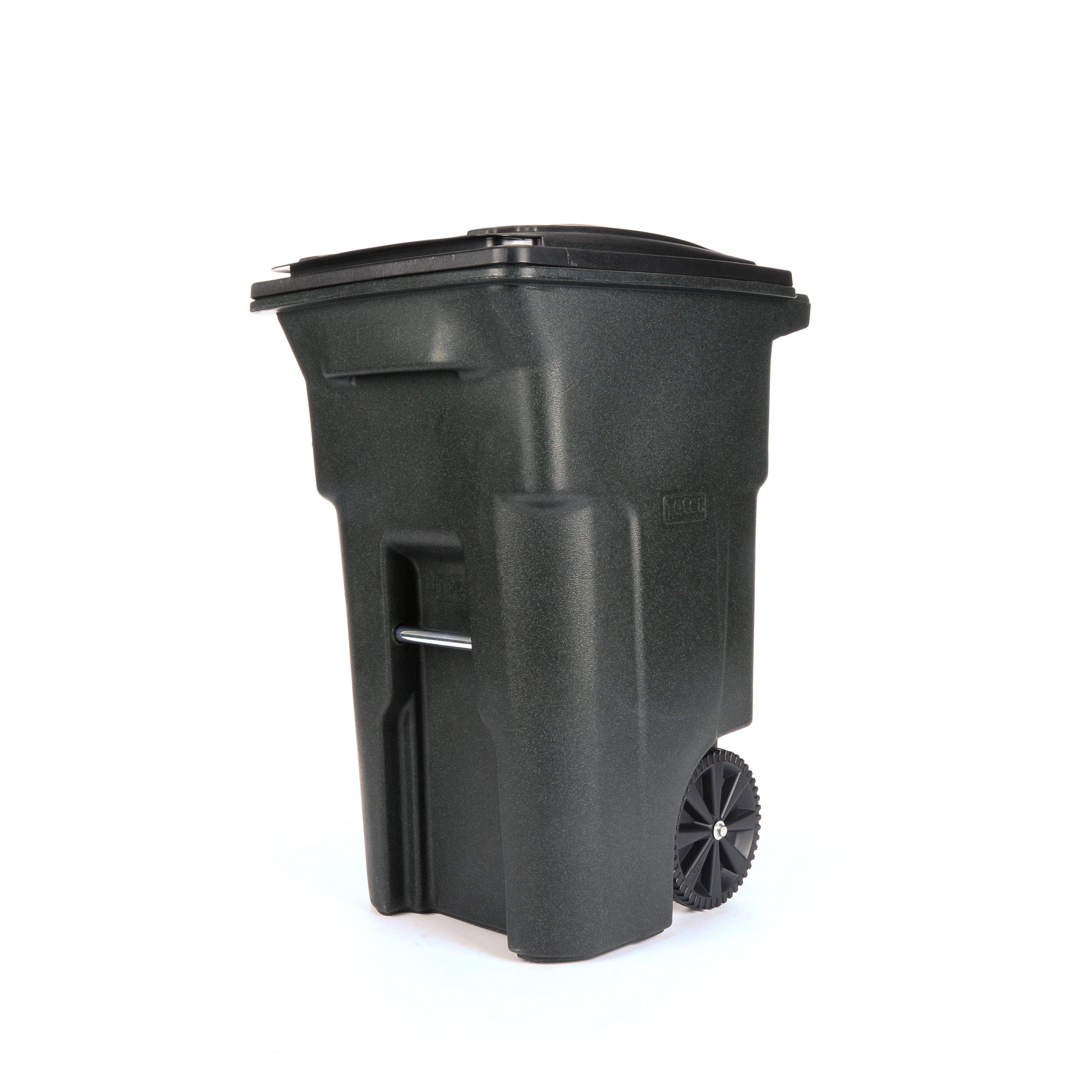 Toter 64-Gallons Black Plastic Wheeled Trash Can with Lid Outdoor in the Trash  Cans department at