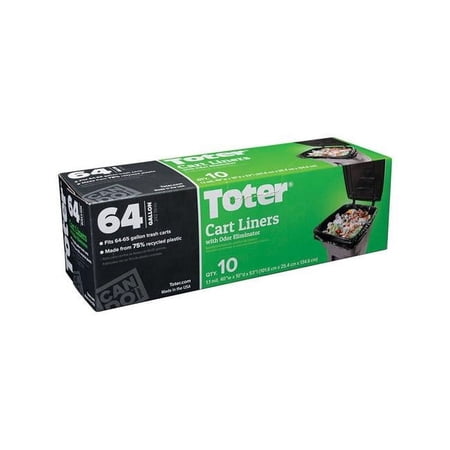 Toter 64 gal Quick Tie Cart Liner - Black
