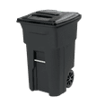thumbnail image 1 of Toter 64 gallon black garbage can with wheels and lid, 1 of 7