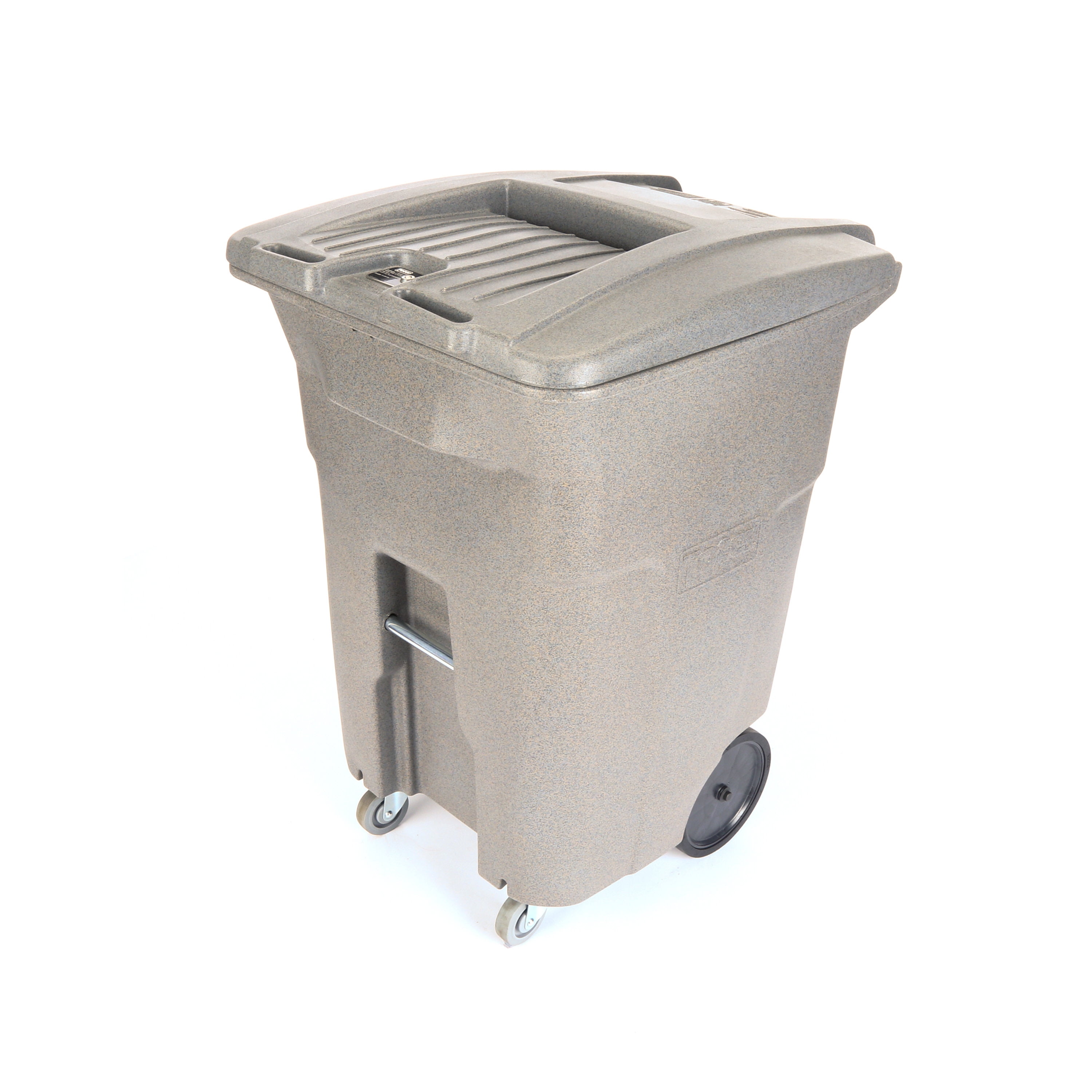 Toter 96 Gal. Graystone Document Trash Can with Casters and Lid