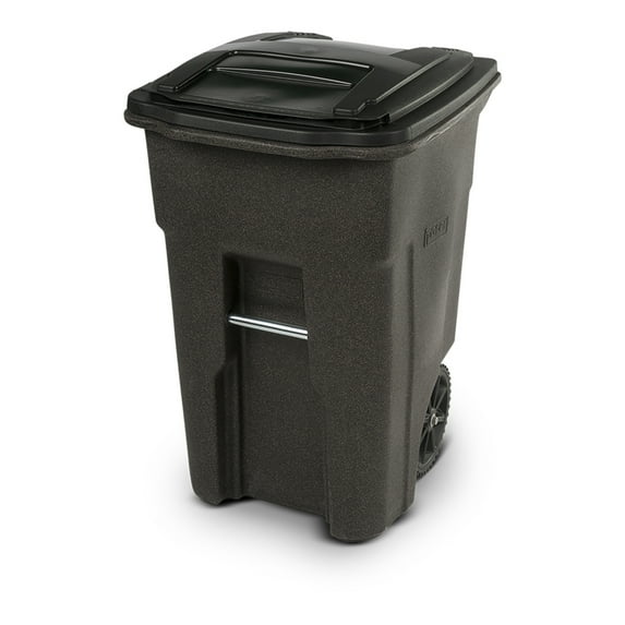 Toter Trash Can Brownstone with Wheels and Lid, 48 Gallon