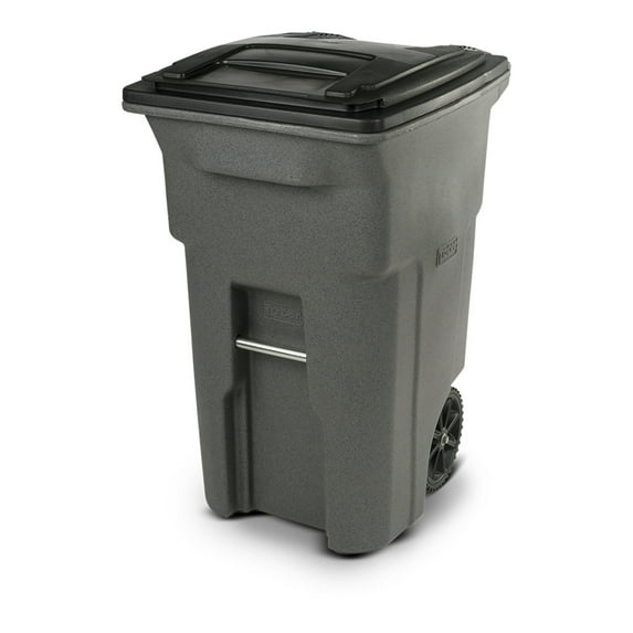 Toter Trash Can Graystone with Wheels and Lid, 64 Gallon