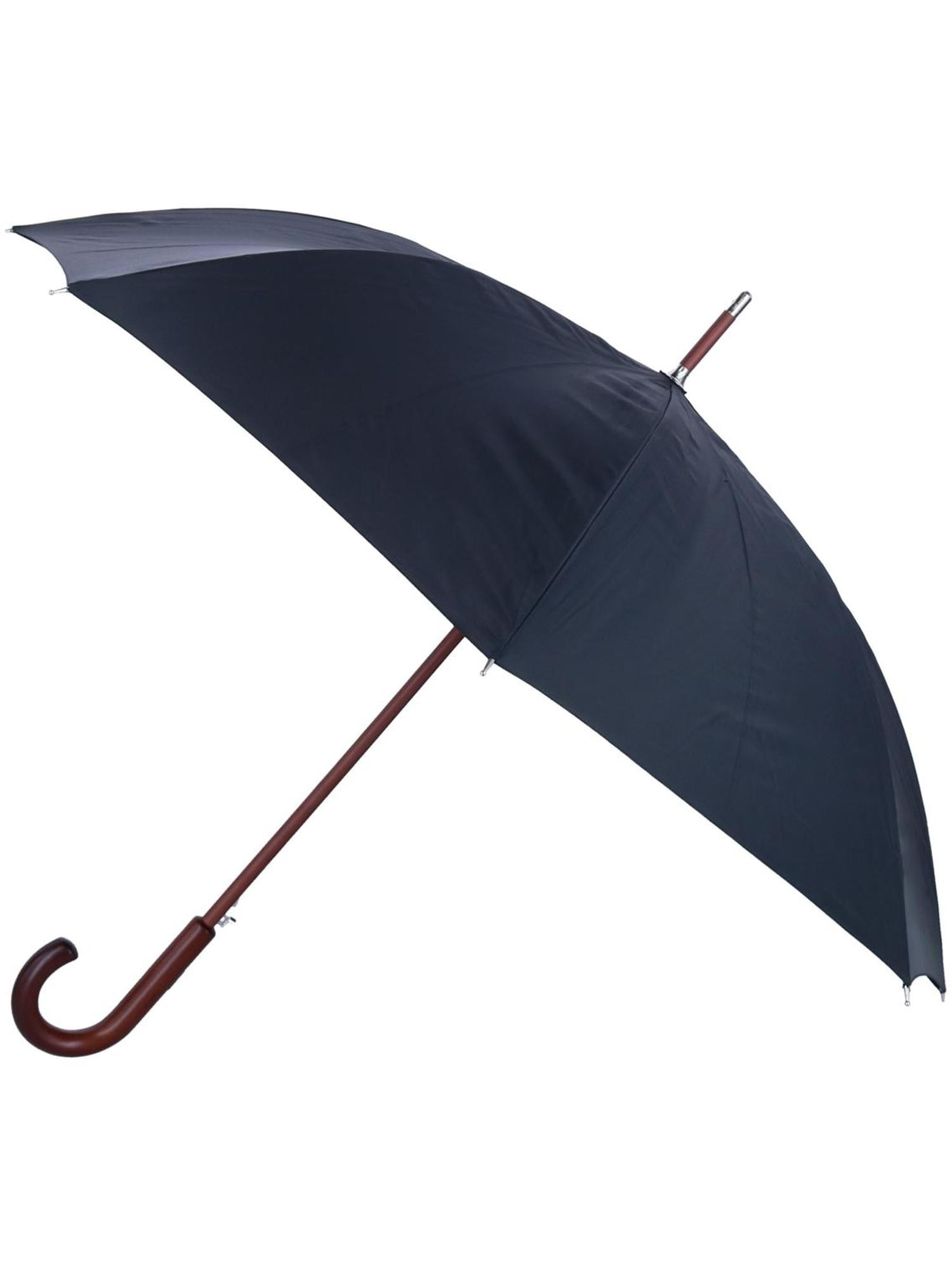 Totes Adult Stately Auto-Open Wooden Stick Umbrella