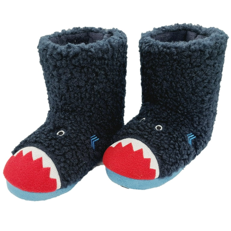 Totes Kids Plush Bootie Slippers, Machine Washable, Anti-Slip