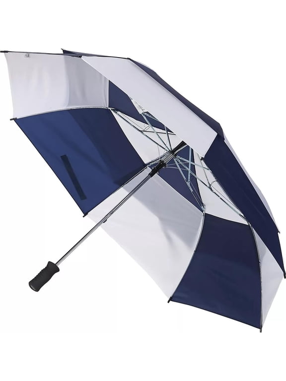 Automatic Open XL Vented Canopy Golf Stick Umbrella, Navy/White, 60"