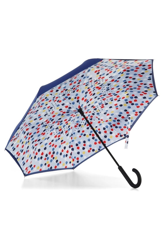 InBrella - Reverse Close Umbrella Auto Close-Blue Large Raindrops--U17 - 0901