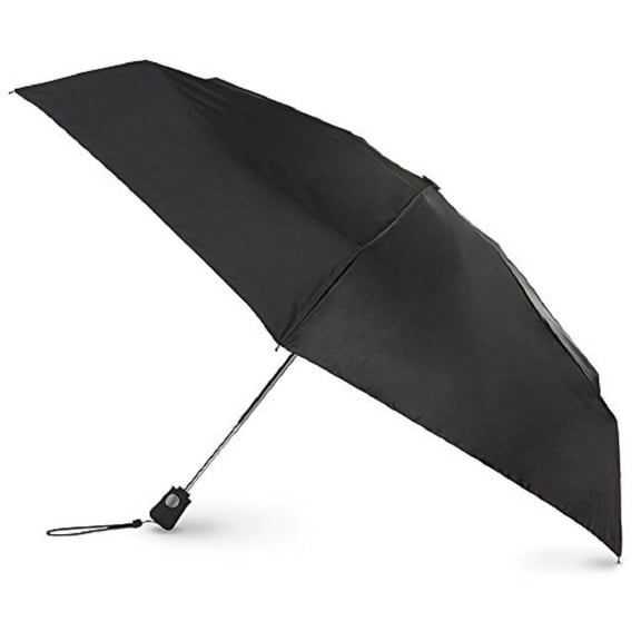 totes Automatic Open Close Compact Foldable Travel Umbrella, Black, 44"