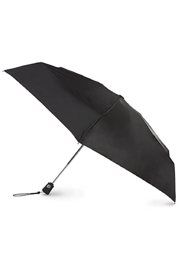 Automatic Open Close Compact Foldable Travel Umbrella, Black, 44"