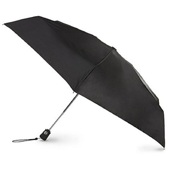 totes Automatic Open Close Compact Foldable Travel Umbrella, Black, 44"