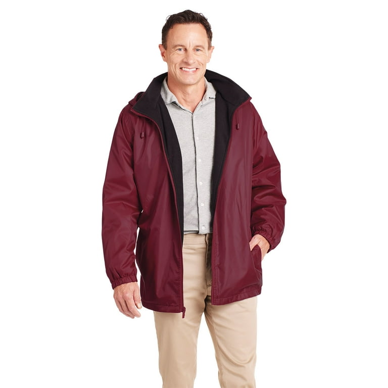 Totes Mens Rain Jacket with Hood - Waterproof Rain Coat, Lightweight Storm  Jacket - Burgundy, XL