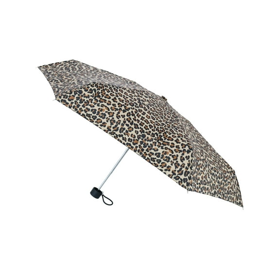 Totes  Micro Compact Manual Open Leopard Print Umbrella (Women)