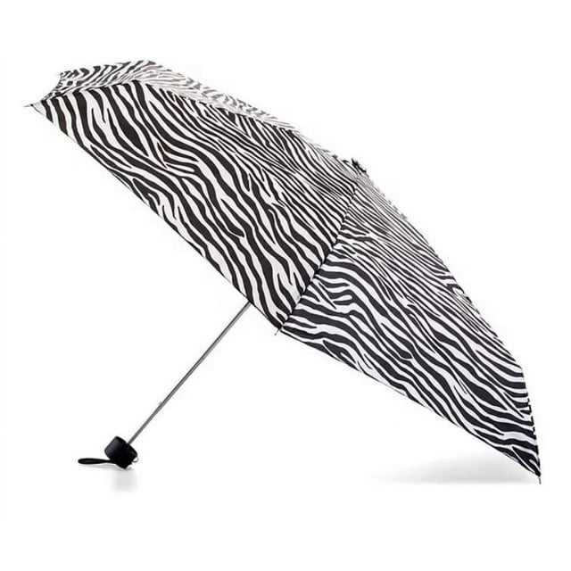 Totes Micro Mini Manual Compact Umbrella, NeverWet technology, Zebra