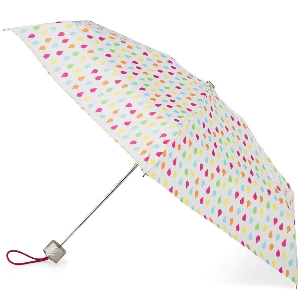 Totes Mini Manual Open Close Umbrella With Neverwet (White Rain, H32