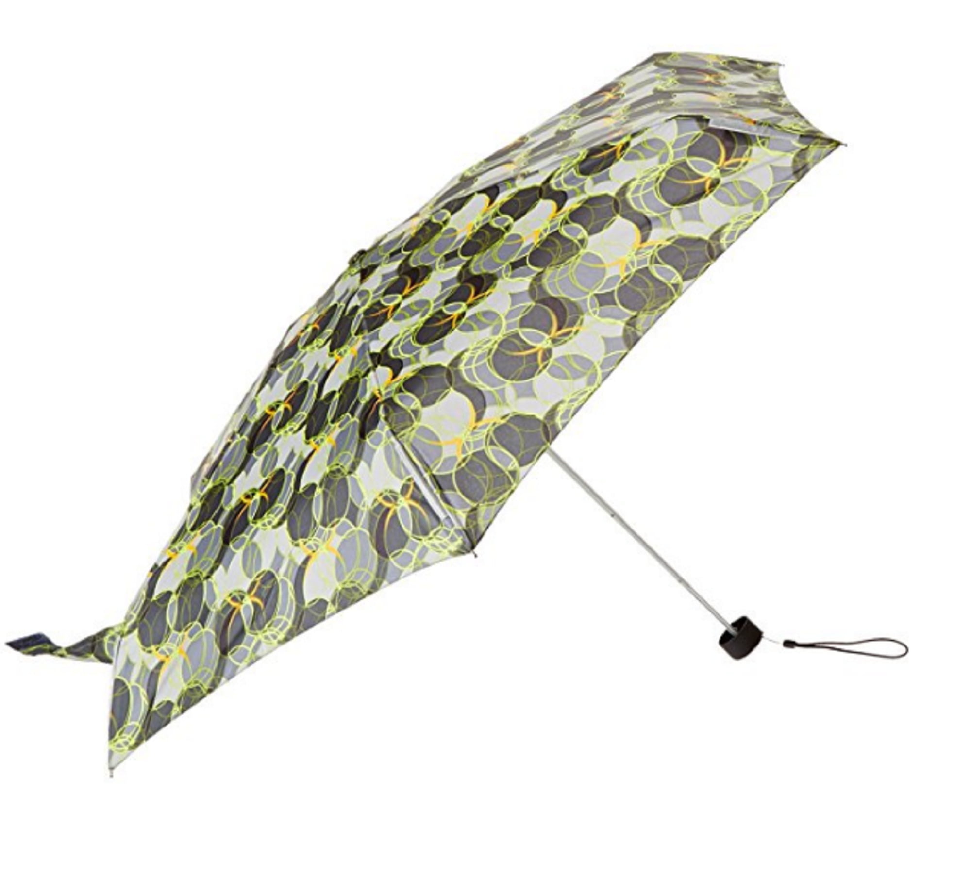 Totes Mini Trekker Umbrella With Manual Open Green/Gray Outdoor Circle