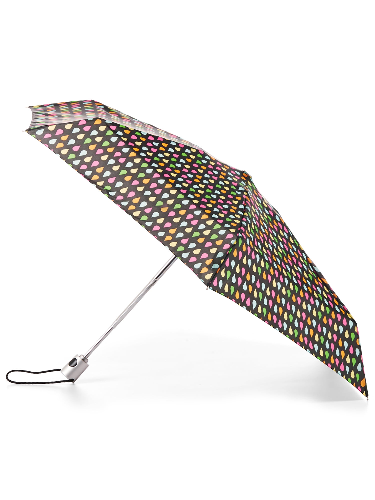 Totes NeverWet® AutoOpen Mini Purse Umbrella, 39 Black MultiColor