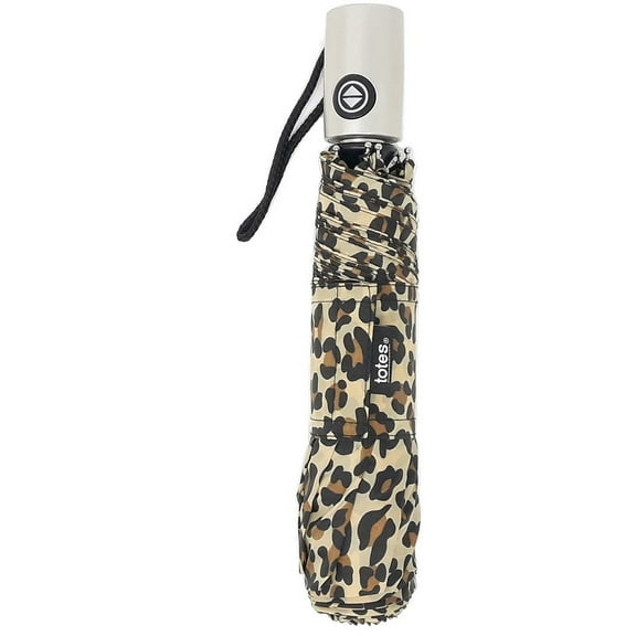 Totes NeverWet technology, Auto Open Auto Close, Leopard 43" arc Umbrella, Medium