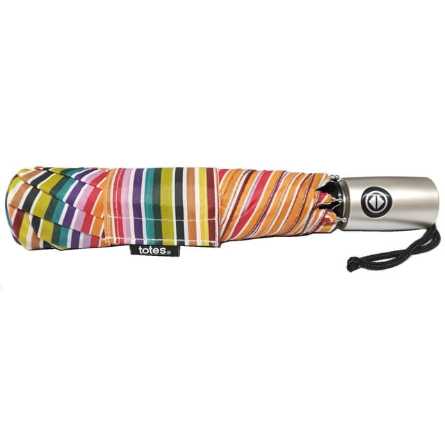 Totes NeverWet technology, Auto Open Auto Close Umbrella, Rainbow 43